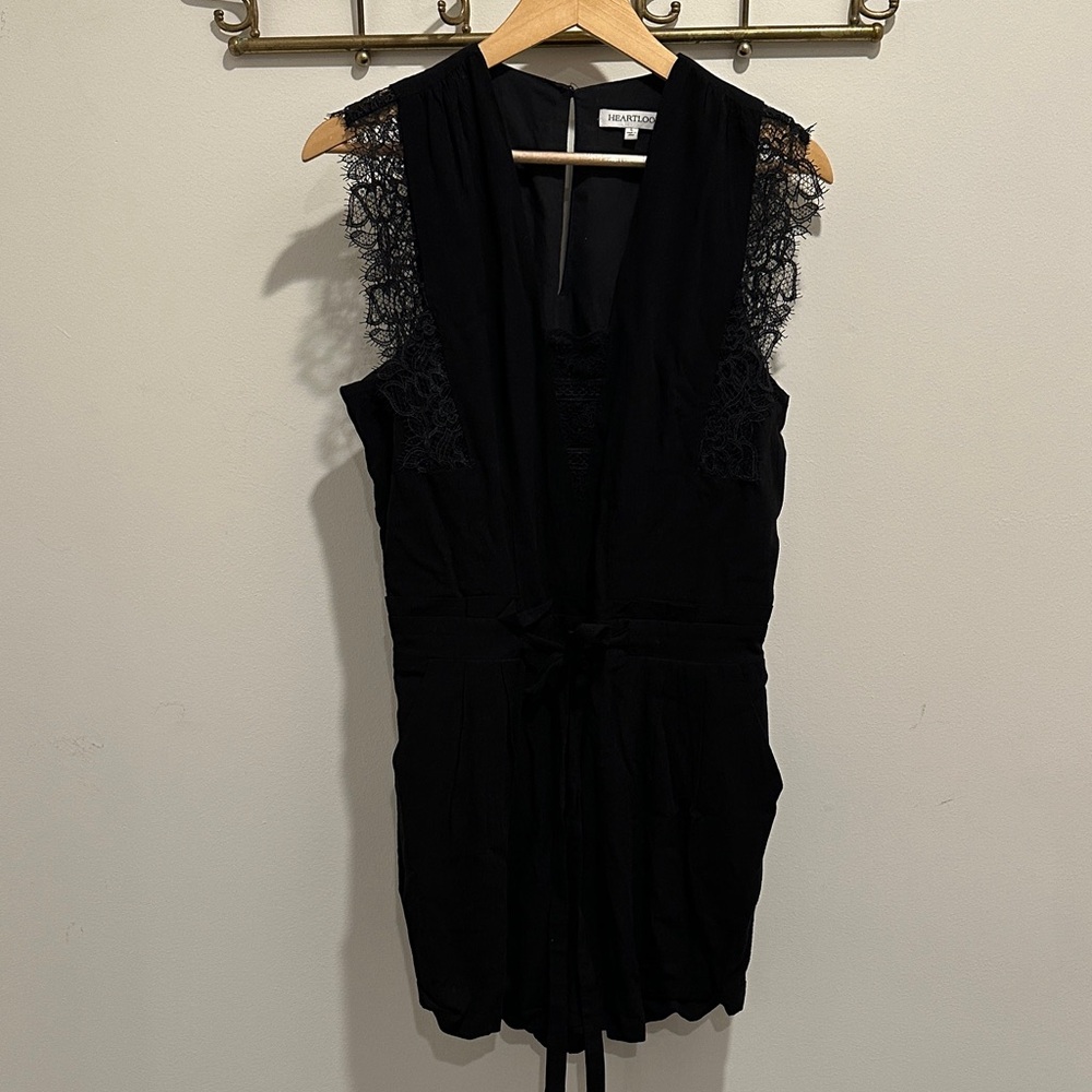 Heartloom Black Romper with Lace Details